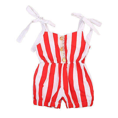 

Summer Toddler Baby Girl Striped Romper Bodysuit Jumpsuit Outfit Sunsuit Clothes