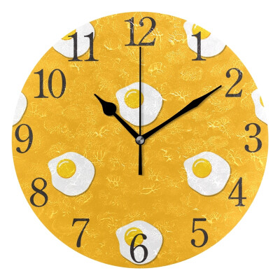 

Wall Clock Arabic Numerals Design Fried Eggs Round