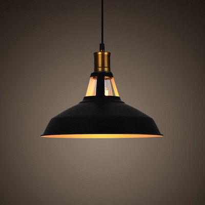 

122 Inch Wide Satin Bronze Finish Warehouse Pendant Light with Inner White Outer Black Shade