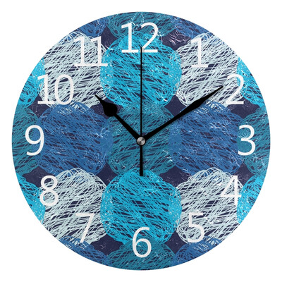 

Wall Clock Arabic Numerals Design Blue Abstract Dot Round