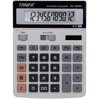 

Letter TRNFA TA-1200H shaking his head big screen dual power 12-digit calculator financial office calculator