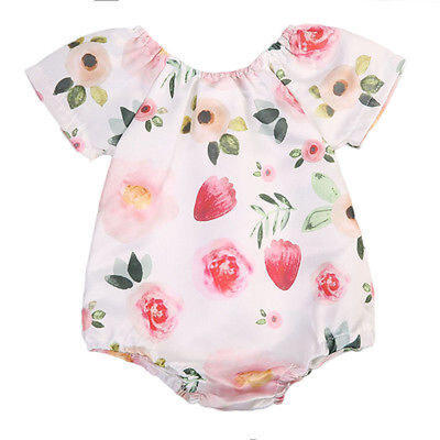 

Newborn Infant Baby Girls Floral Romper Bodysuit Jumpsuit Outfits Clothes 0-24M
