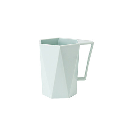 

Fashionable Simple Household Couples Mouthwash Toothbrush Cup With Geometric Handle Adults Plastic Drinking Water Cups Pink