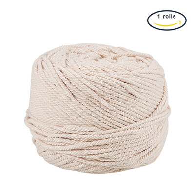 

PH PANDAHALL 1 Roll Handmade Natural CottonCraft Making Knitting Cord Rope