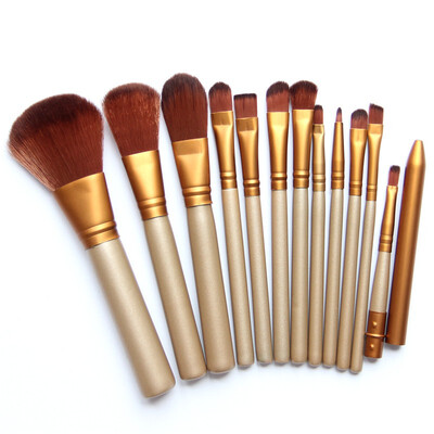 

King Love Star 12 PcsSet makeup brushes Cheap beauty tools Wooden Handle foundation eyeshadow eyeliner brushes