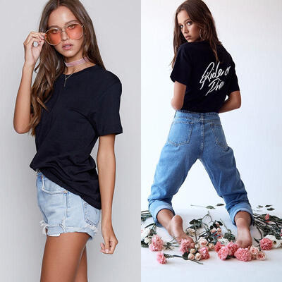 

Womens Short Sleeve Casual Loose Blouse Top Ladies Round Neck T Shirts Tee Tops