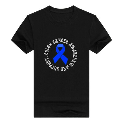 

Colon Cancer Awareness Support Blue Ribbon T-Shirt