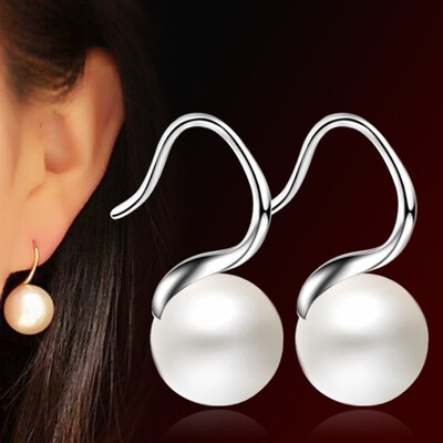 

Trendy Round White Imitation Pearl Drop Earrings Jewellery For Women Eardrop Fashion Accessories WHK98