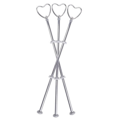 

UpperX 3 silver heart metal rod center hole cookie until wedding cake cake stand cake holder cake 60