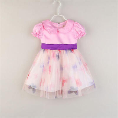 

US Kid Baby Girl Lace Tulle Tutu Dress Party Pageant Wedding Princess Sundress