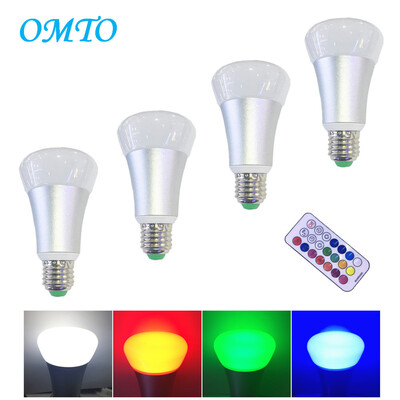 

OMTO 4PCS E27 10W A19 RGBW Color Changing LED Light Bulbs with Timing Remote Controller