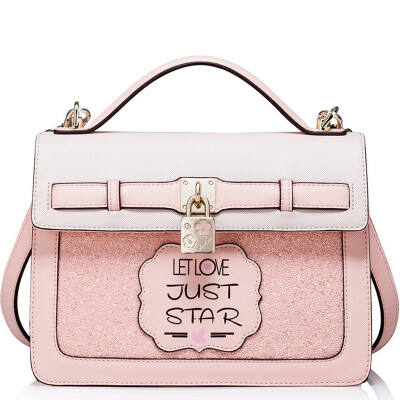 

When Europe is satisfied JUST STAR handbags new fashion wild female casual shoulder bag hand bag Messenger small square package JS021L love powder