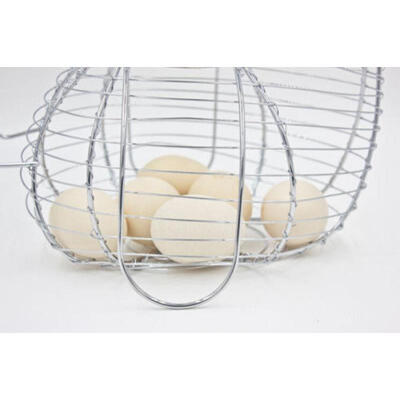 

Chicken Egg Basket Holder Metal Wire Hen Shaped Kitchen Storage Rack Home Decor