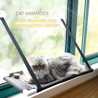 

Cat Window Perch Hammock Bed Cooling Breathable Deck Window Suction Cups Seat Cat Shelves Sunbath Hammock Bed for Cat Hold UP to 1