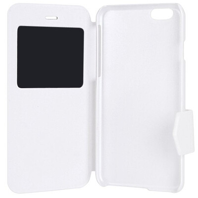 

Leather Stripe Pattern Cover Case with Stand&View Window for iPhone 6 black Full body case for iPhone 6