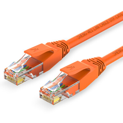 

Win (shengwei) LC-6100E six lines of pure copper Gigabit 8-core twisted-pair network jumper 10 meters yellow high-speed broadband network cable Gigabit network cable