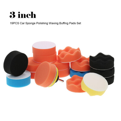 

19PCS Brand New 3" 80mm Car Polishing Pads Waxing Foam Buffing Pad Sponge Kit Set for Car Polisher Buffer Waxer Sander Polishing