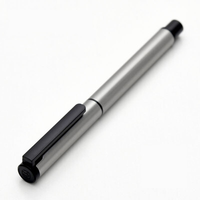 

KACO TUBE Black Silver Fountain Pen with Ink Cartridge Gift Set Luxury Metal 05mm F Nib Ink Pens Business Gift