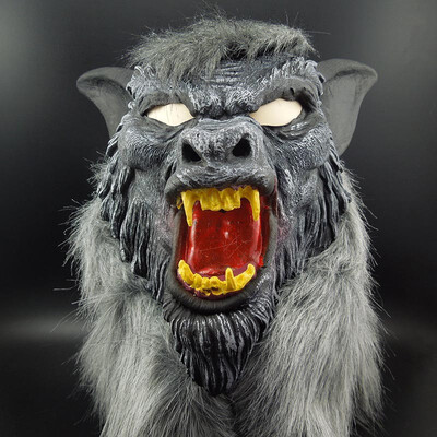 

Yeduo Hot Sale Latex Animal Wolf Head Mask with Hair Halloween Party Fancy Scary Dress Costume Horror Anonymous Face Masks