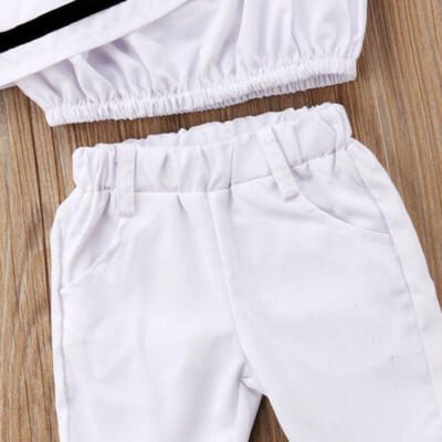 

Fashion Toddler Kids Girls Off Shoulder Tops Flared Pants Outfits Set Clothes