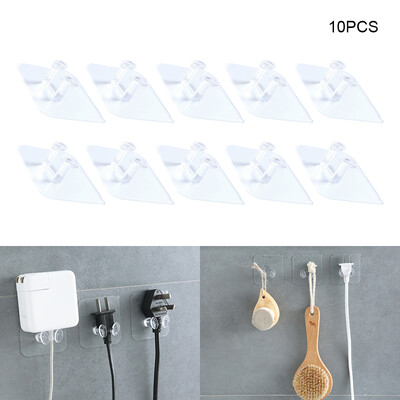 

Transparent Home Office Wall Storage Hook Powerful Power Plug Adhesive Hook Plastic Power Plug Socket Holder Hanger