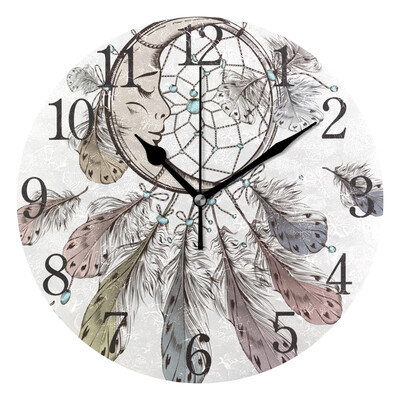 

Wall Clock Arabic Numerals Design Dream Catcher Round