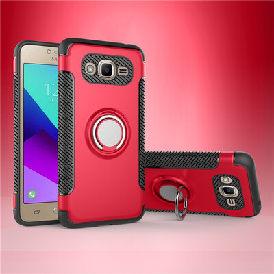 

Fivice Samsung Galaxy J2 Prime case PC metal ring shell magnetic car bracket TPU phone case