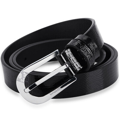 

Seven wolves SEPTWOLVES ladies belt fashion trend womens pin buckle leather waist belt 7A1209422 black