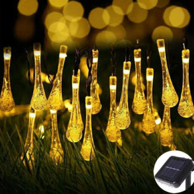 

20 30LED Colorful Glow Water Drop Fairy String Light Garden Xmas Party Wedding