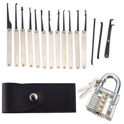 

12 PcsSet Unlocking Lock Pick Tools Set Keys Repair Tool Key Extractor Transparent Practice Padlocks