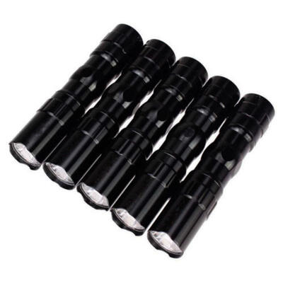 

USA 5Pcs 1W Police Waterproof Ultra Bright LED Mini Flashlight Torch Lamp Black