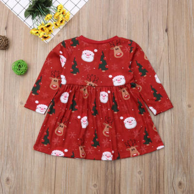 

UK Christmas Kids Baby Boys Girls Dress Princess Party Pageant Tutu Xmas Dresses