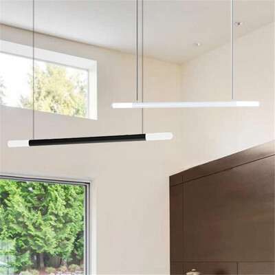 

Baycheer BL481532 Office Art Led Warm Light Straight Linear ChandelierSilver