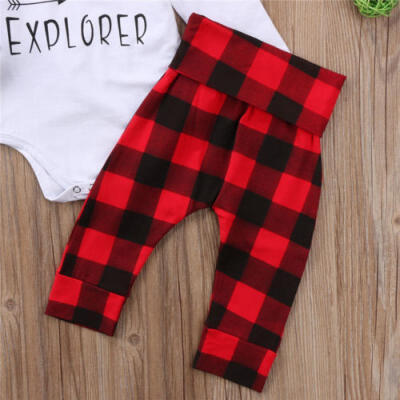 

Newborn Baby Boys Girls Romper Pants Leggings Hat Headband 4PCS Outfits Set 0-2Y