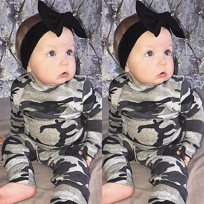 

2pcs Newborn Toddler Infant Baby Boy Girl Clothes T-shirt TopsPants Outfits Set