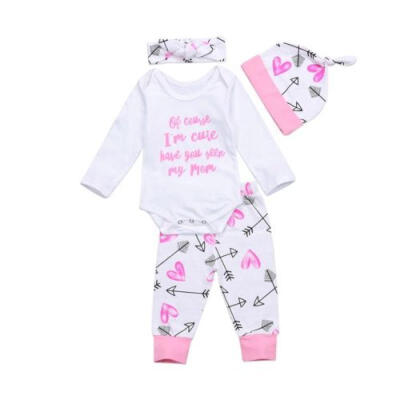 

Newborn Infant Baby Kids Girls Clothes Romper Jumpsuit BodysuitPants Outfit Set