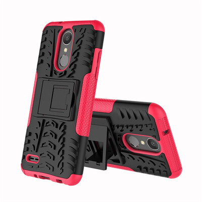 

Fivice LG Aristo2K8 2018 Case TPU anti-fall tire pattern back clip bracket phone case