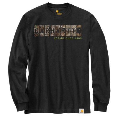 

Carhartt Mens 102858 Workwear Graphic Camo Block Logo Long Sleeve T-Shirt