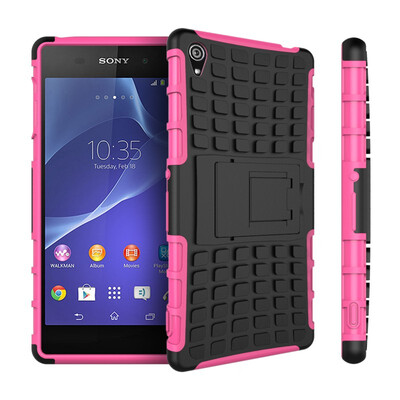 

Fivice Sony Z3 Case TPU anti-fall tire pattern back clip bracket phone case