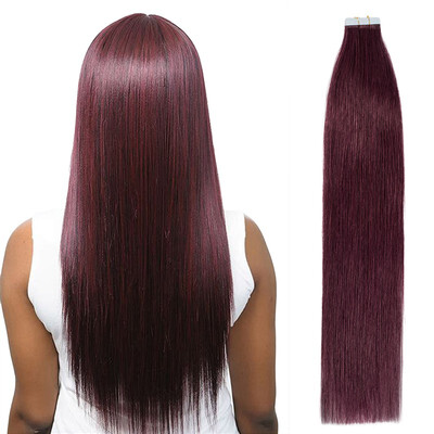 

16-24 inch Women Human Tape In Skin Weft Real Hair Extensions TAPE HUMAN HAIR 100 Brazilian Virgin Hair