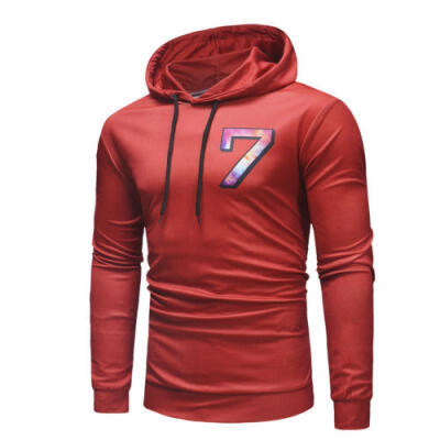 

New Mens Slim Warm Hooded Long Sleeve Sweatshirts 7 Print Hoodies Coat Outwear
