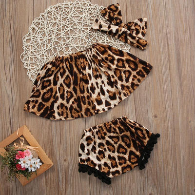 

UK 3pcs Newborn Kids Infant Baby Girl Clothes TopsPantsHeadBand Outfits Set