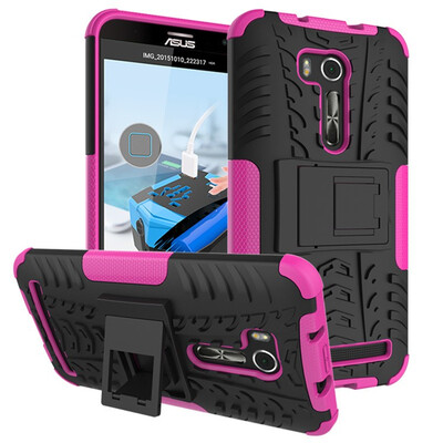 

Fivice Asus Zenfone Go 55 ZB551KL Case TPU anti-fall tire pattern back clip bracket phone case