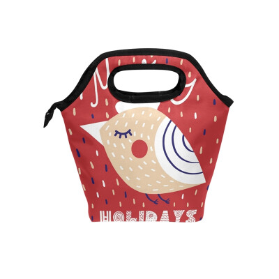 

Lunch Bag Cute Bird Tote Travel Picnic Insulated Handbags Portable Zipper Lunch Bag Box