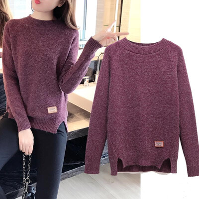 

2018 Women Sweaters Autumn Winter Long Sleeve Pull Female Solid Pullover Female Casual Knitted Sweater