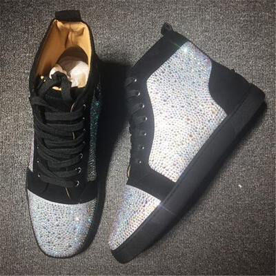 

New Arrival Fashion Designer Brand Studded Spikes Flats shoe Red Bottoms Shoes For Men&Women Party Lovers Genuine Leather Snea