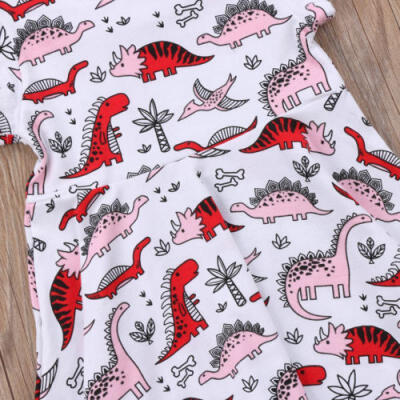 

UK Toddler Kids Baby Girls Cartoon Animal Short Sleeve Dress Clothes Summer 1-6T