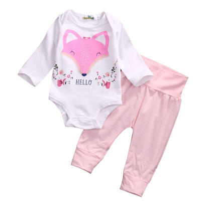 

UK 2Pcs Baby Girls Newborn RomperPink Leggings Pants Outfits Clothing Set lxj