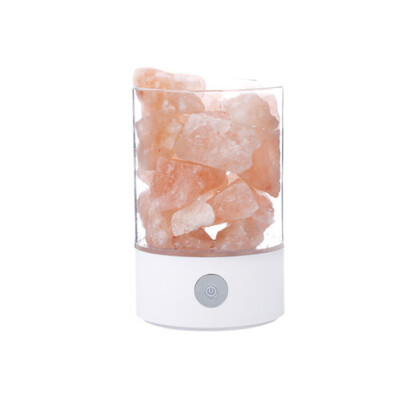 

USB Crystal Light Natural Himalayan Salt LED Air Purifier Mood Creator Indoor Warm Table Bedroom Lava Lamp