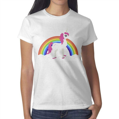 

Cartoon Unicorn Pretty Women White Tshirts Cotton Lightweight T-Shirts